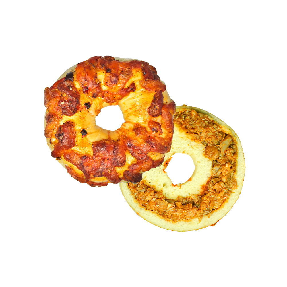 Bagel moelleux à base de bagel au poulet et au poivre teng